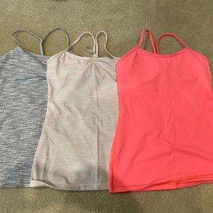 Lot of 3 Lululemon Power Y Tank Top Size 8